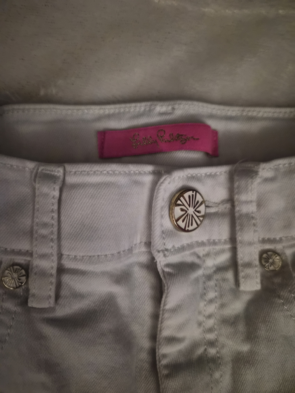Lilly Pulitzer White Skinny Jeans Size 00 Preppy Summer Denim - Picture 8 of 9